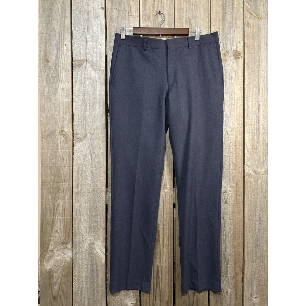 Nordstrom Tech-Smart Trim Fit Dress Pants 33x32 Blue  Stretch Performance Mens